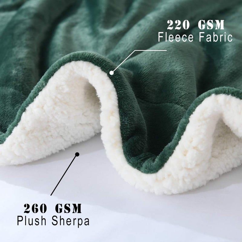 NANPIPER Flannel Blanket Reversible Sherpa Throw Blanket Super Soft Plush Warm Fleece Microfiber for Home/Outdoor/Travel (50"x60",Olive Green) - Image 4
